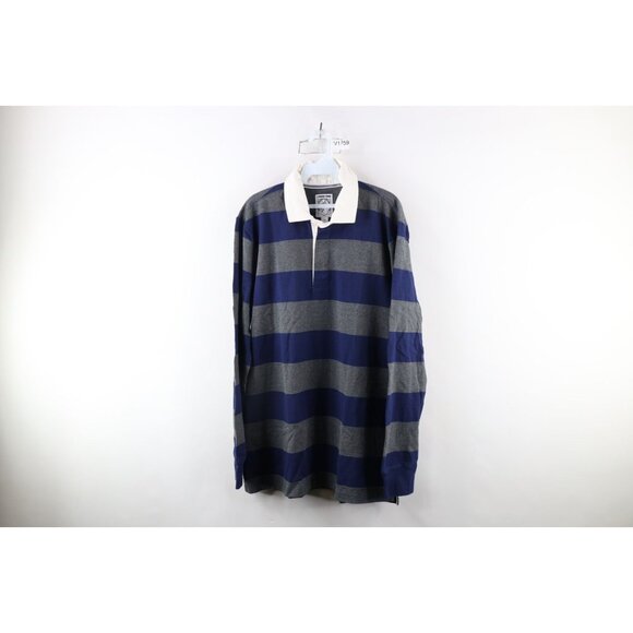 Lands' End Other - Vtg Lands End Mens Large Tall Faded Striped Heavyweight Long Sleeve Rugby Polo